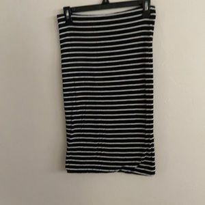 Ann Taylor Loft- striped black pencil skirt. XS